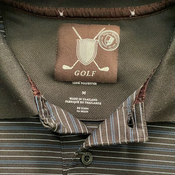 Golf performance Men's Black/Gray/ Blue Polo Sz M - Picture 3 of 9